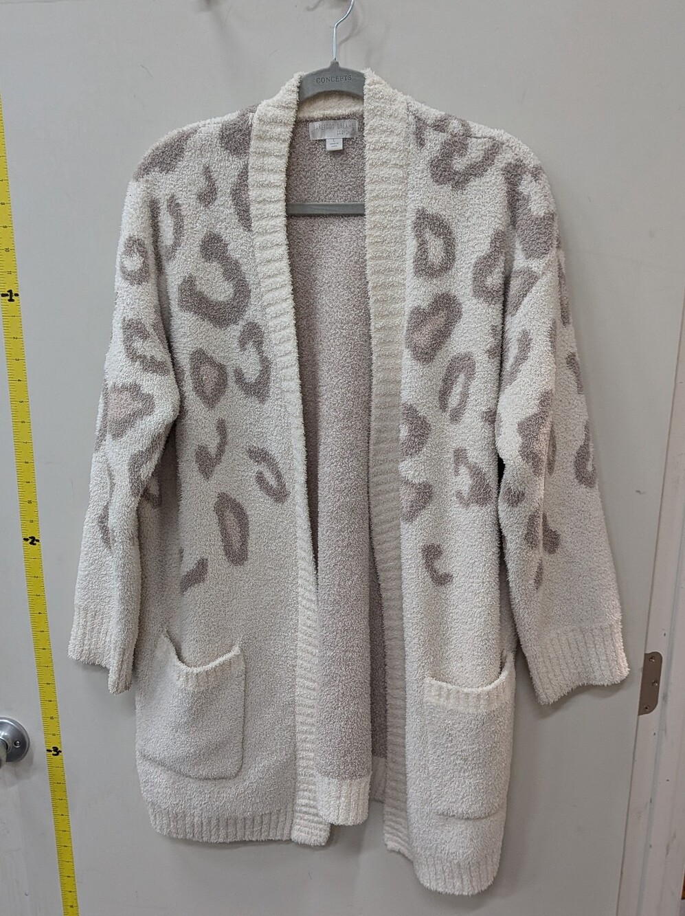 Barefoot Dreams Cream Leopard Print Open Cardigan